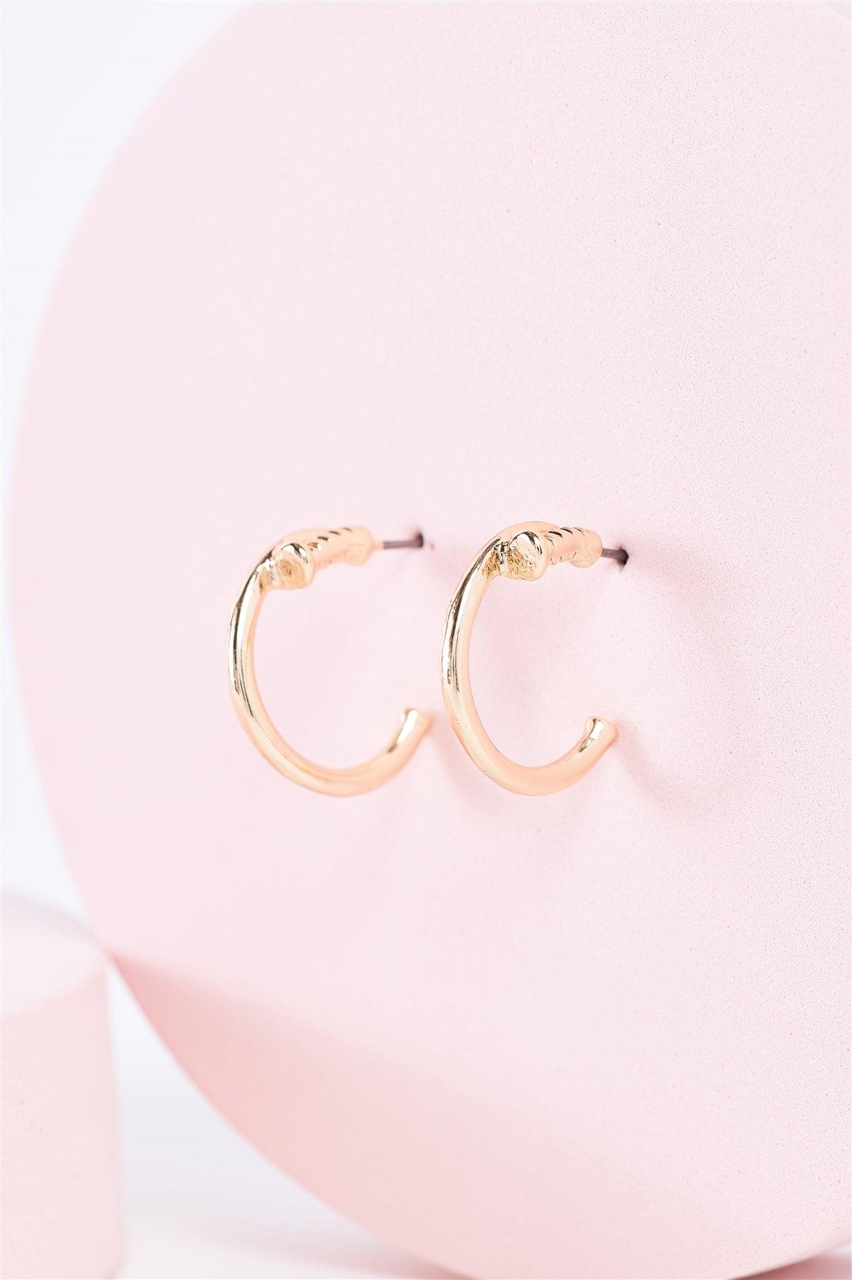 "Gold Nail" Small Hoop Earrings