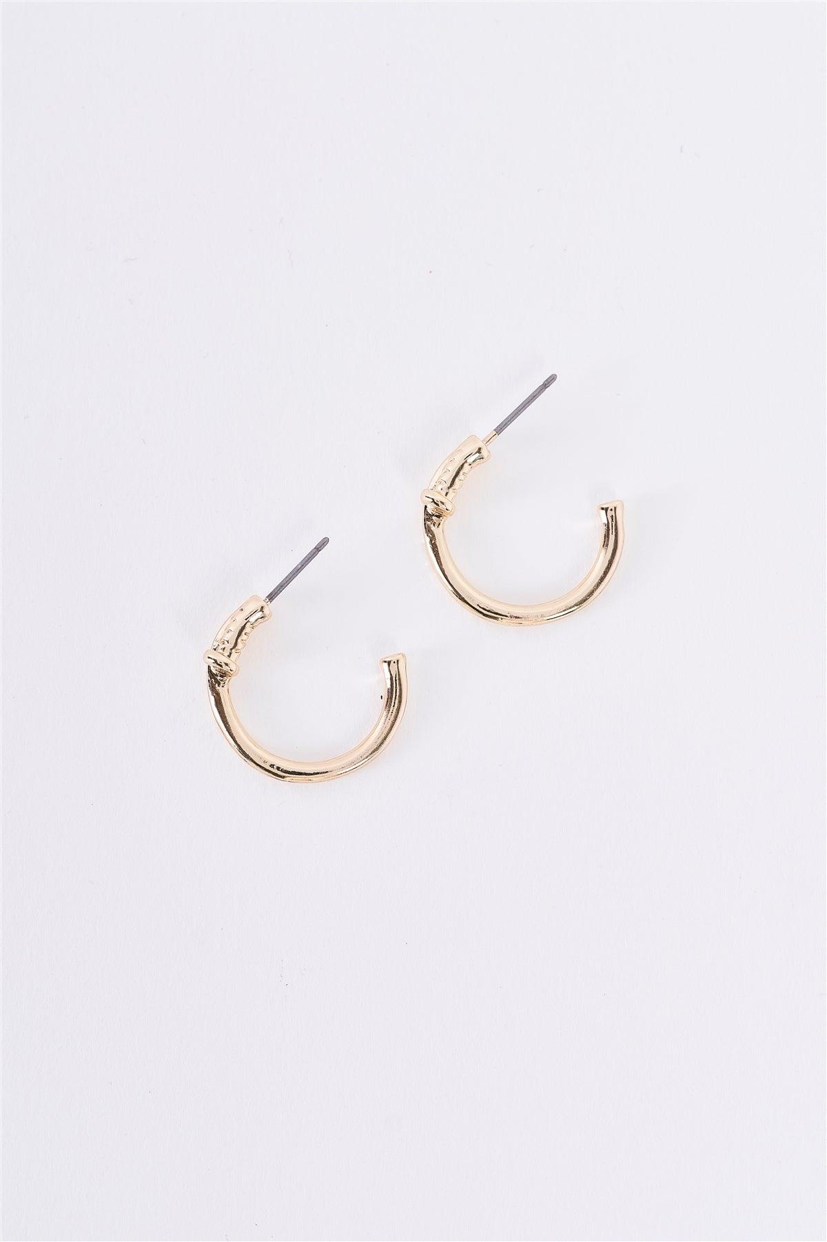 "Gold Nail" Small Hoop Earrings