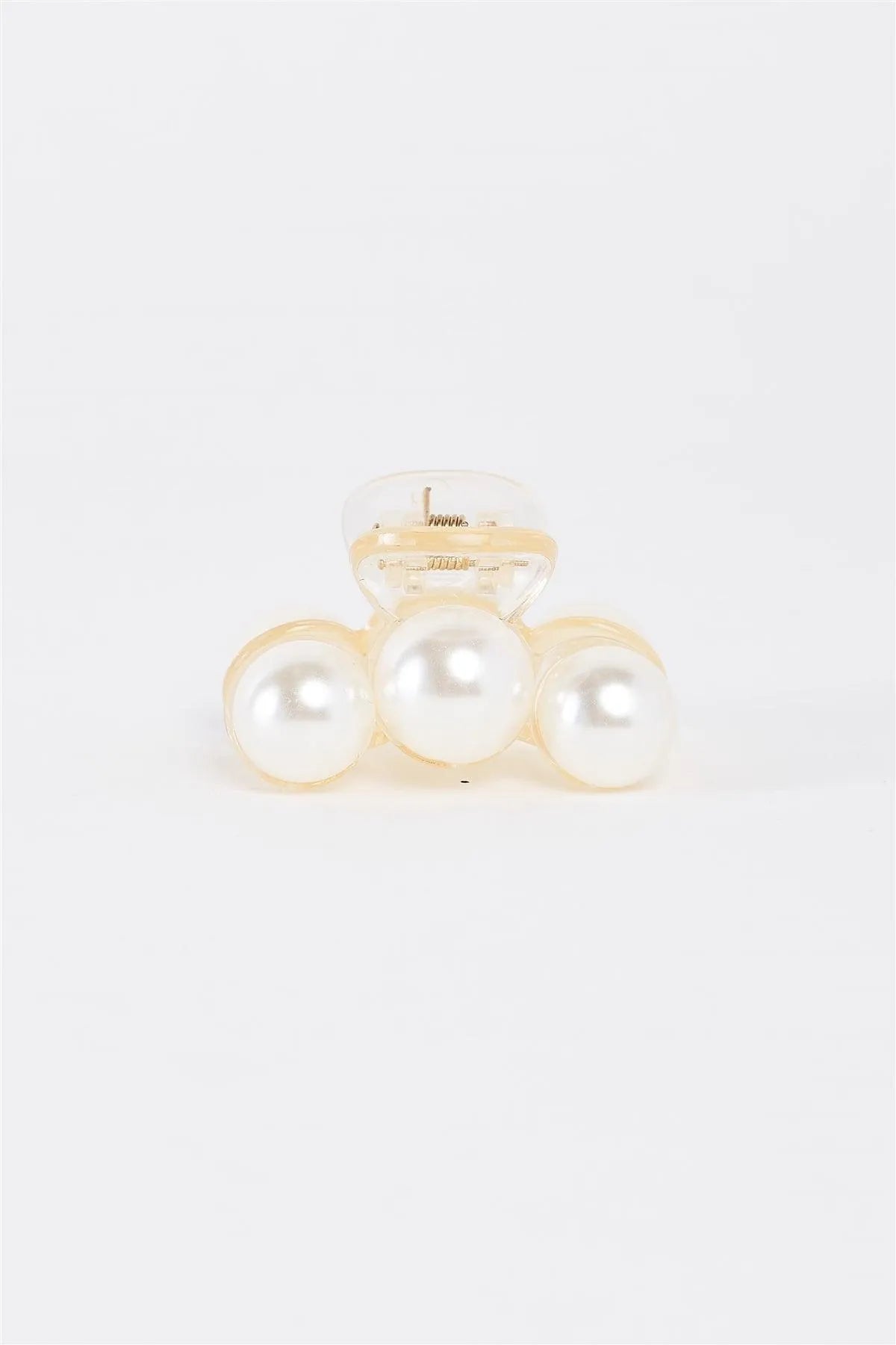 1pcs White & Three Pearl Small Hair Clip