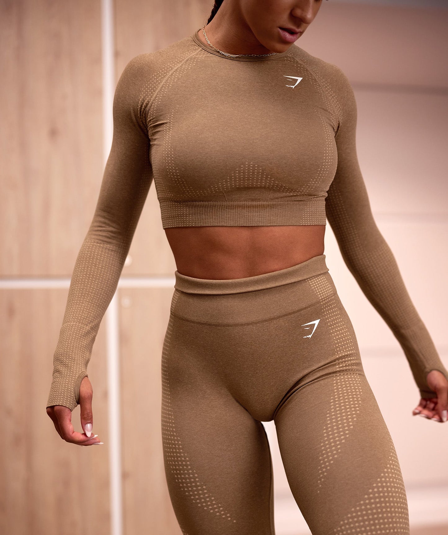Gymshark Vital Seamless 2.0 Crop Top - Fawn Marl