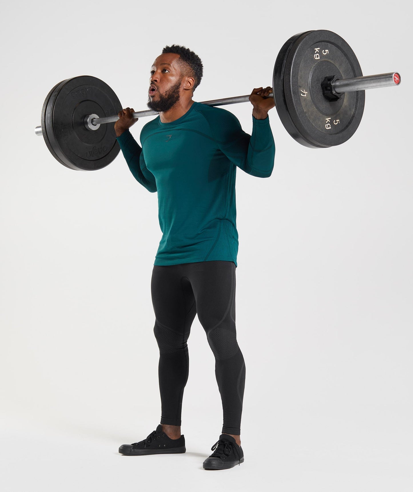 Gymshark 315 LS Seamless T-Shirt - Winter Teal/Black