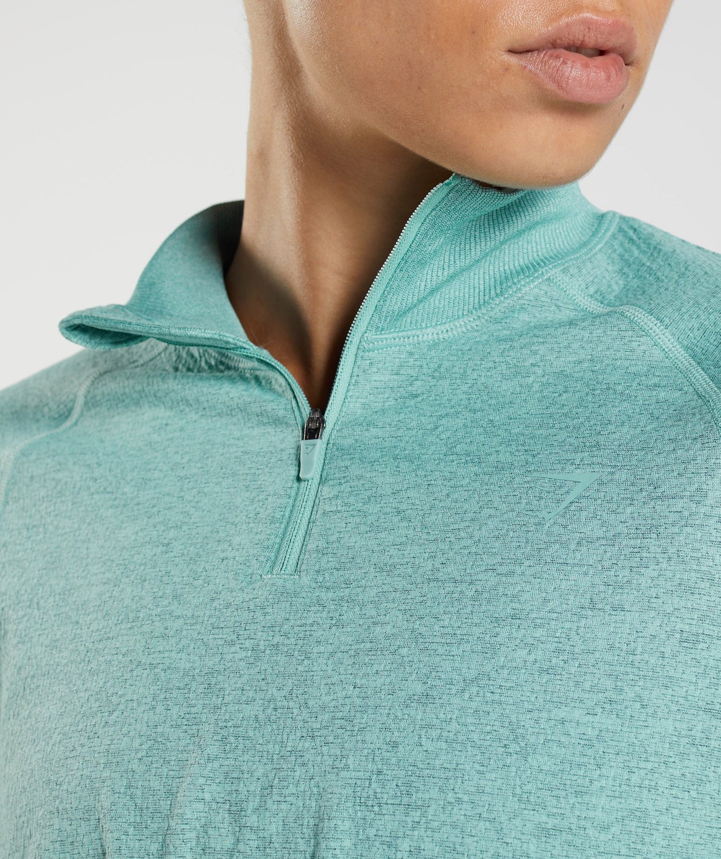 Gymshark 315 Long Sleeve Warmup Top - Pearl Blue/Winter Teal Marl