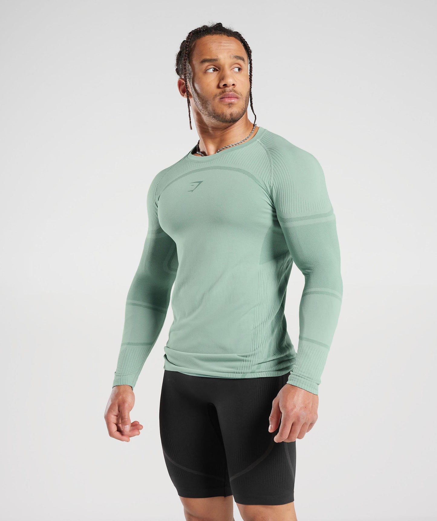 Gymshark 315 Seamless Long Sleeve T-Shirt - Frost Teal/Ink Teal