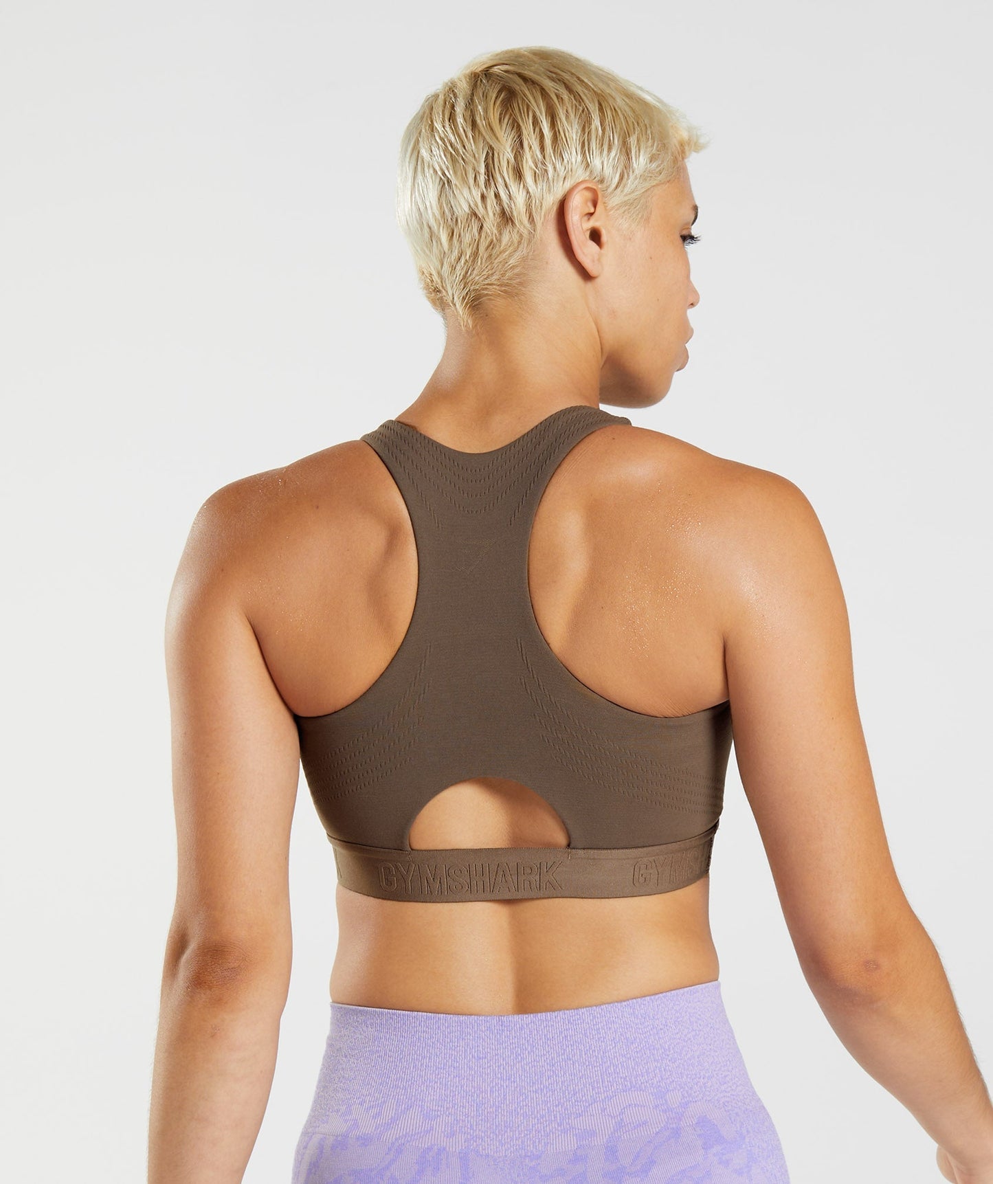 Gymshark 315 Performance High Neck Sports Bra - Soul Brown/Cement Brown
