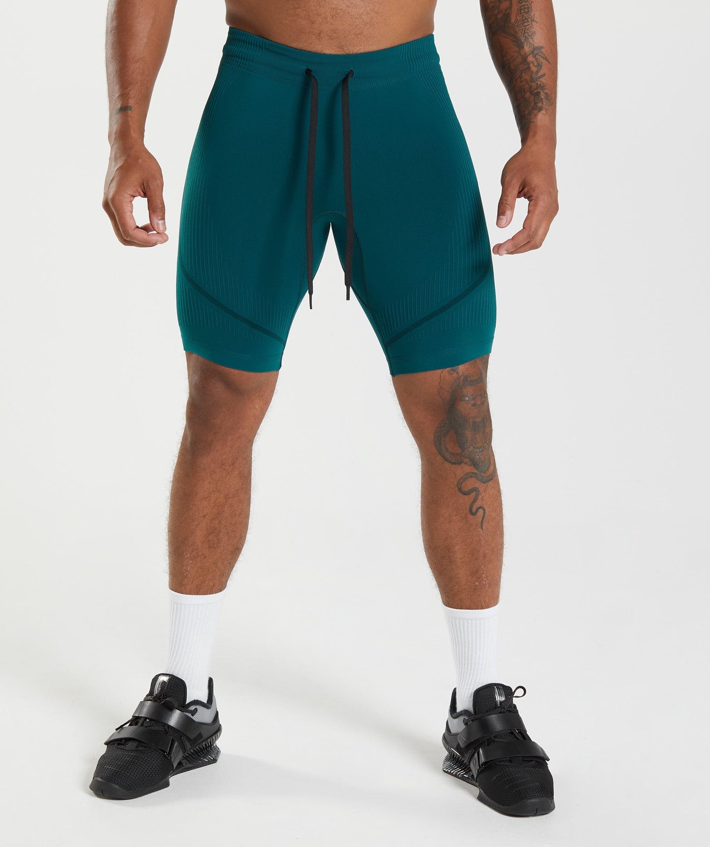 Gymshark 315 Seamless 1/2 Shorts - Winter Teal/Black