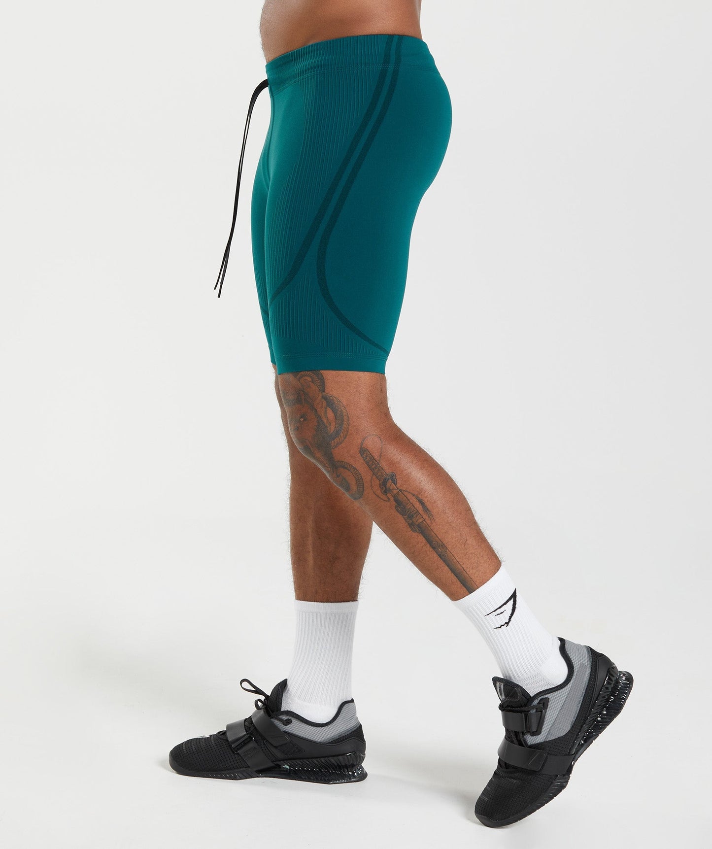Gymshark 315 Seamless 1/2 Shorts - Winter Teal/Black
