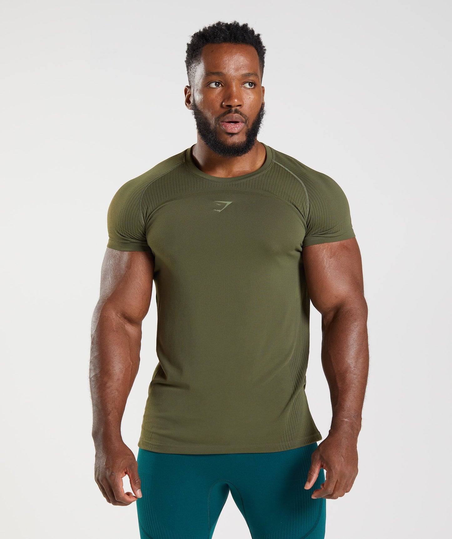 Gymshark 315 Seamless T-Shirt - Core Olive/Marsh Green