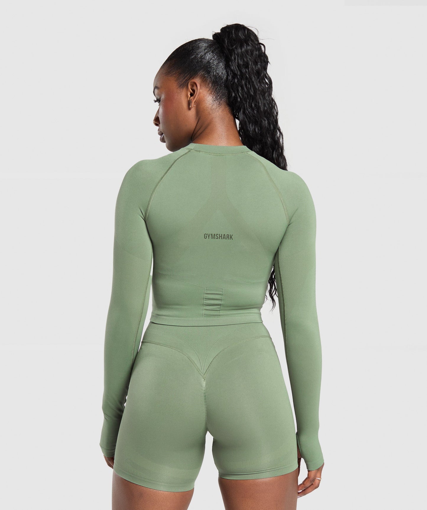 Gymshark Activate Long Sleeve Top - Force Green