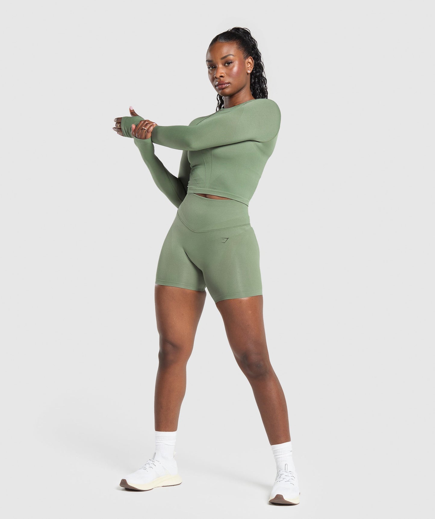 Gymshark Activate Long Sleeve Top - Force Green