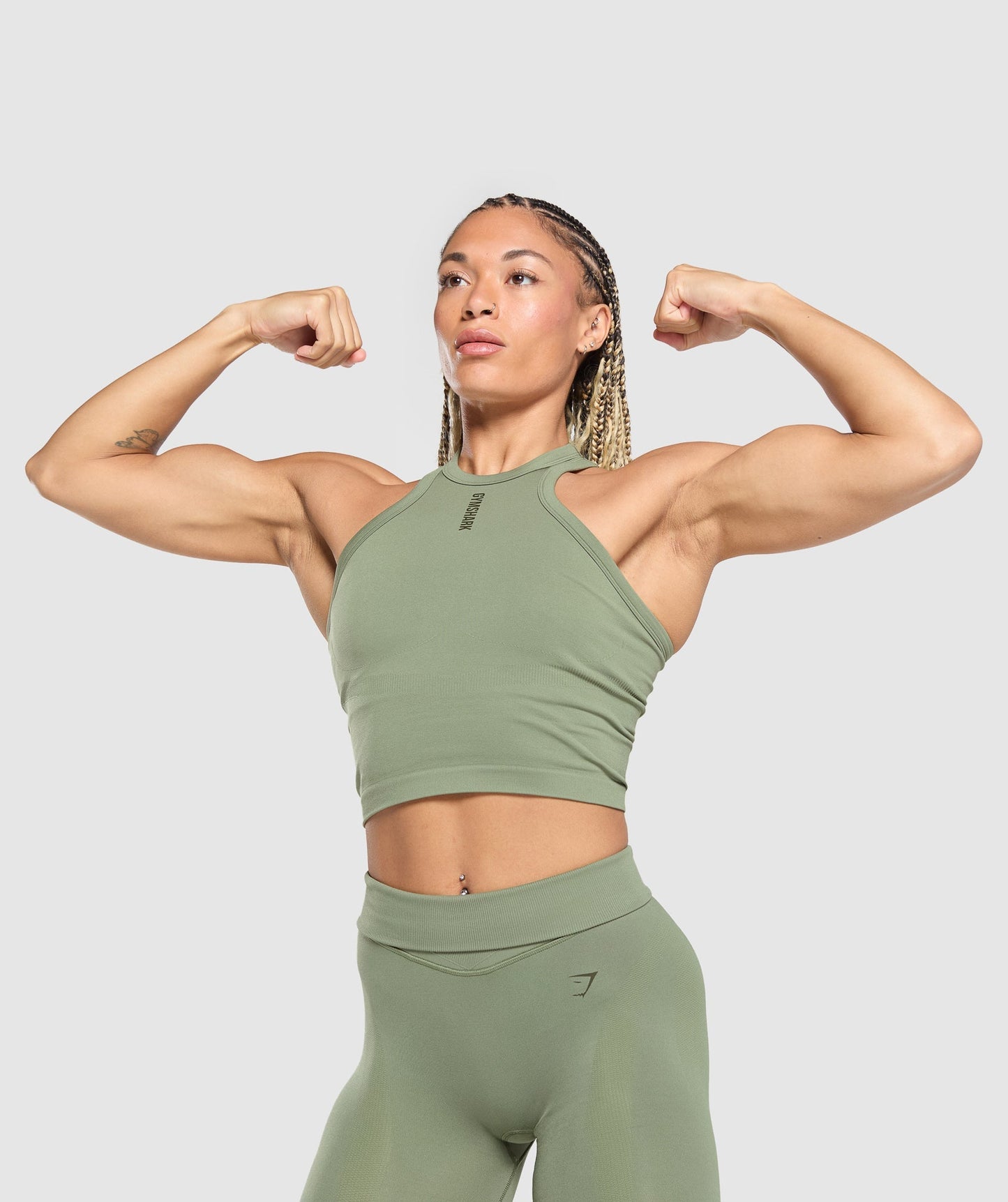 Gymshark Active Seamless Tank - Force Green