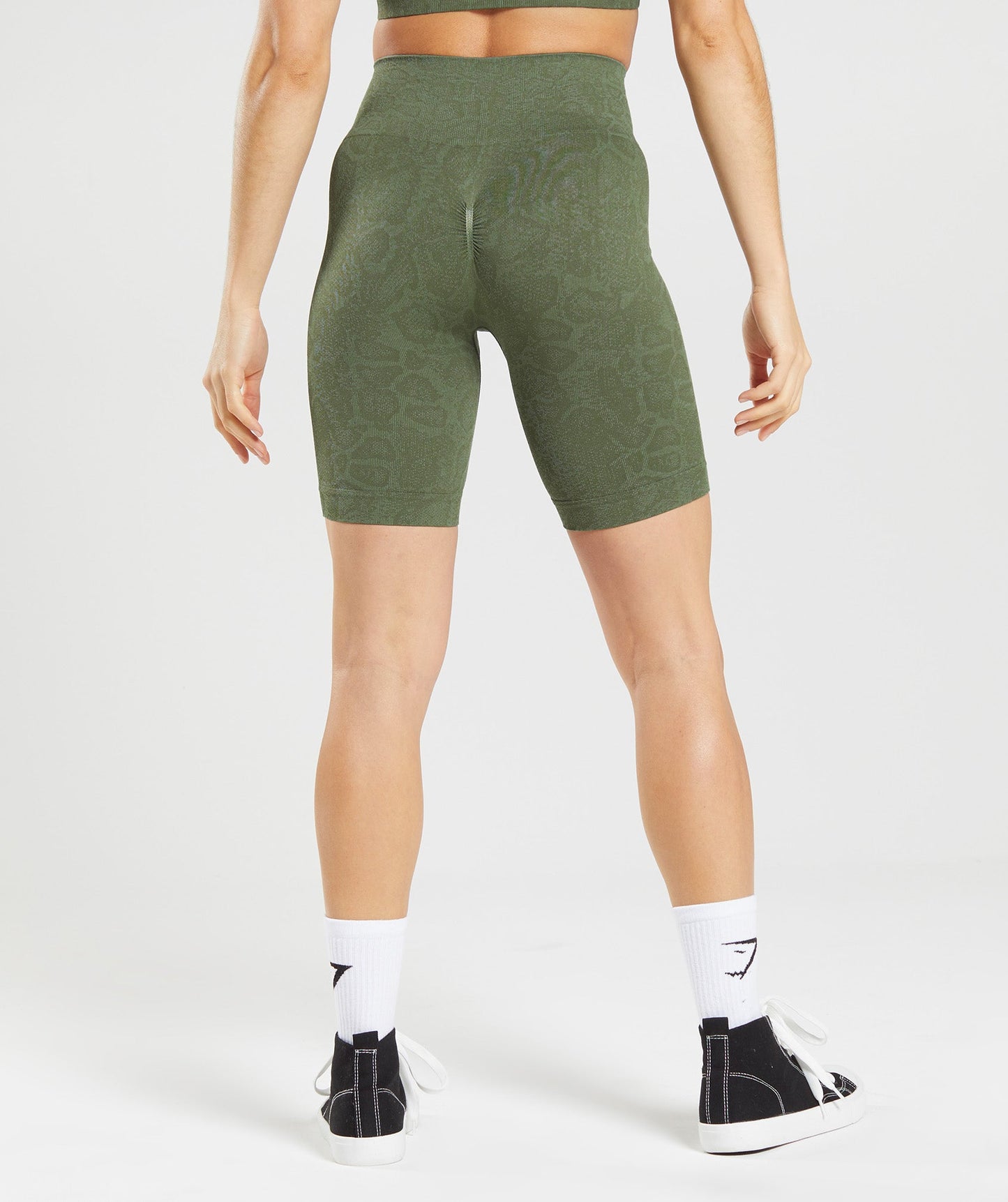Gymshark Adapt Animal Seamless Cycling Shorts - Willow Green/Core Olive