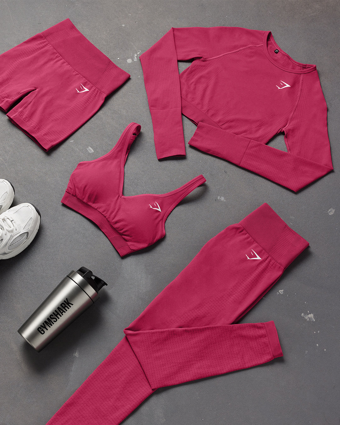 Gymshark Vital Seamless 2.0 V Neck Sports Bra - Vintage Pink/Marl