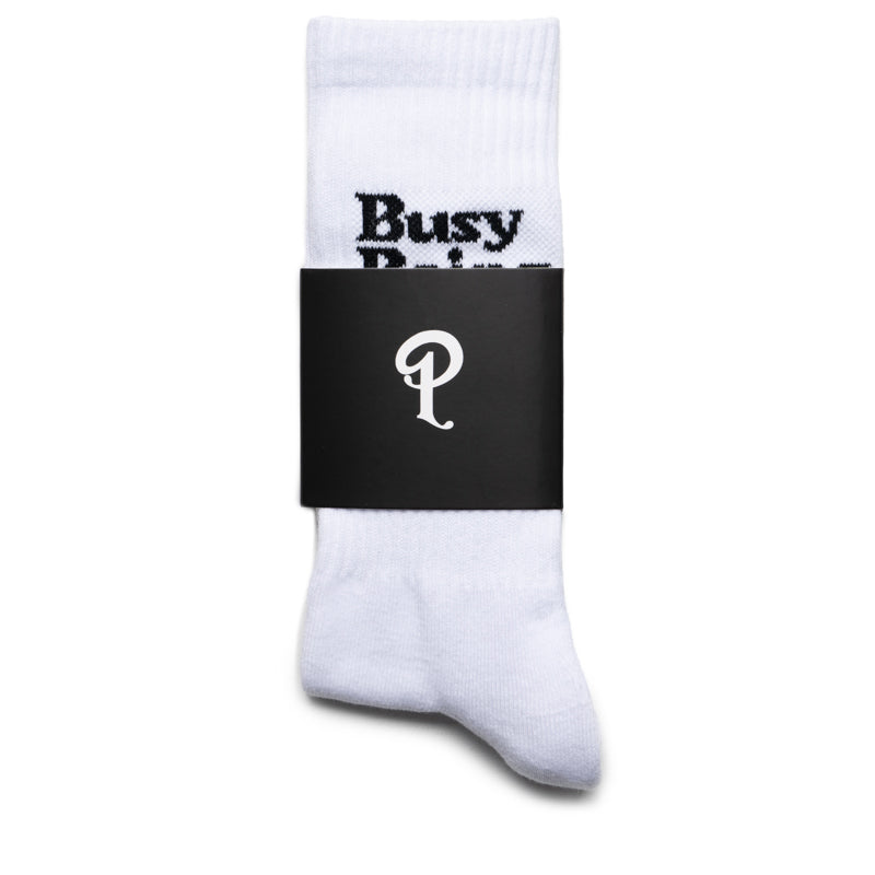 Politics Busy Being Nice Socks - White/Black