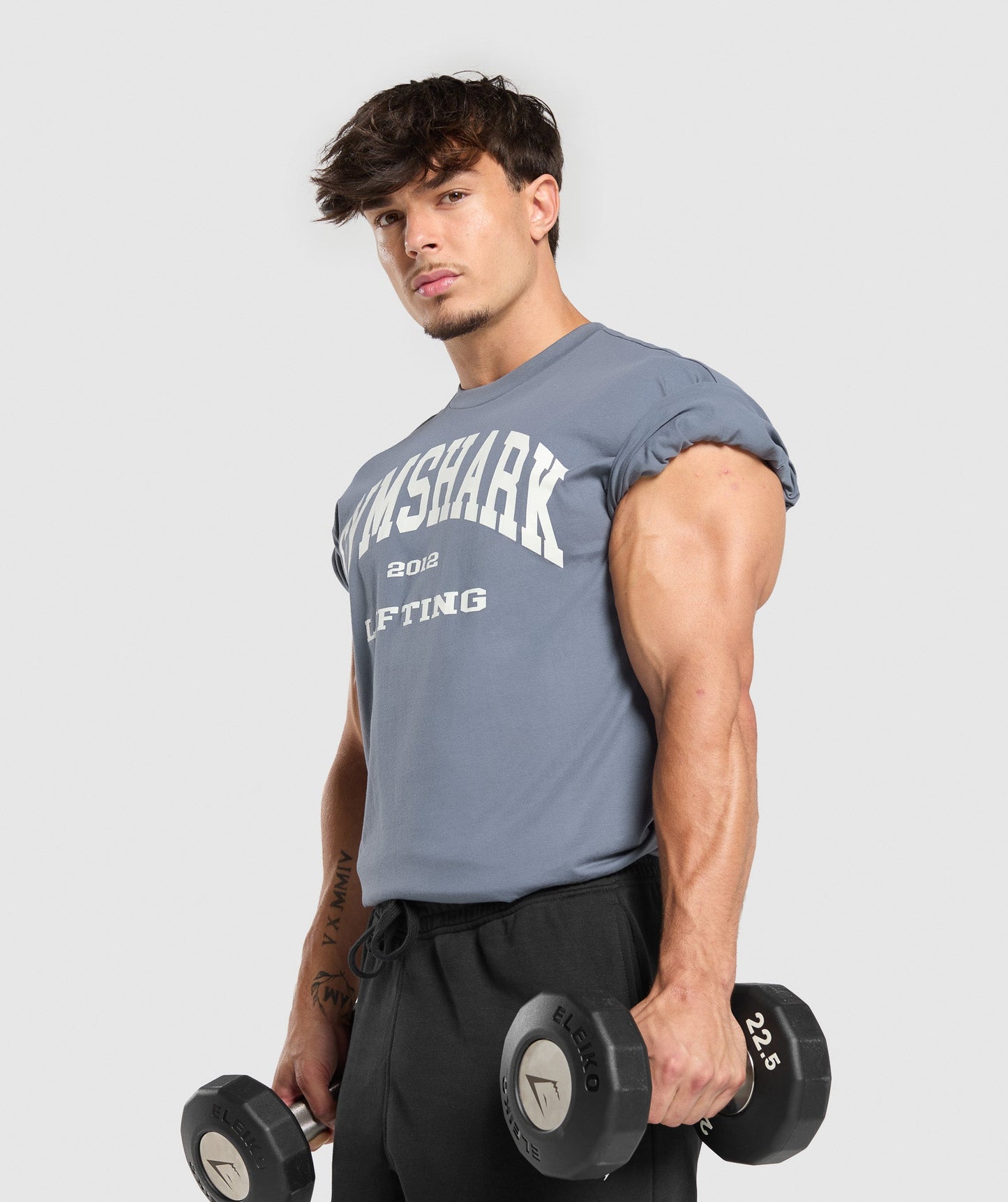 Gymshark 2012 Lifting Oversized T-Shirt - Iron Blue