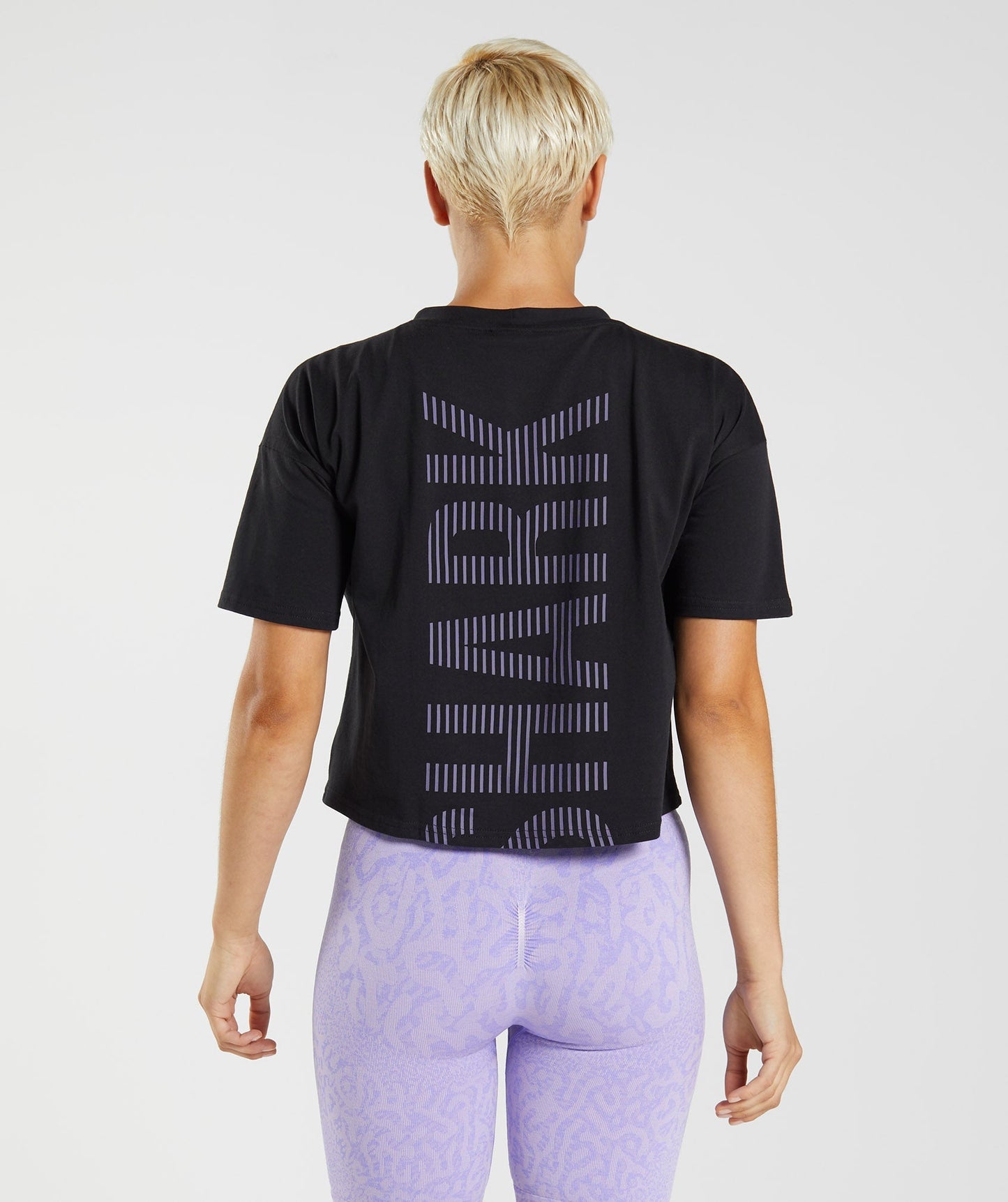 Gymshark 315 Midi T-Shirt - Black/Mercury Purple