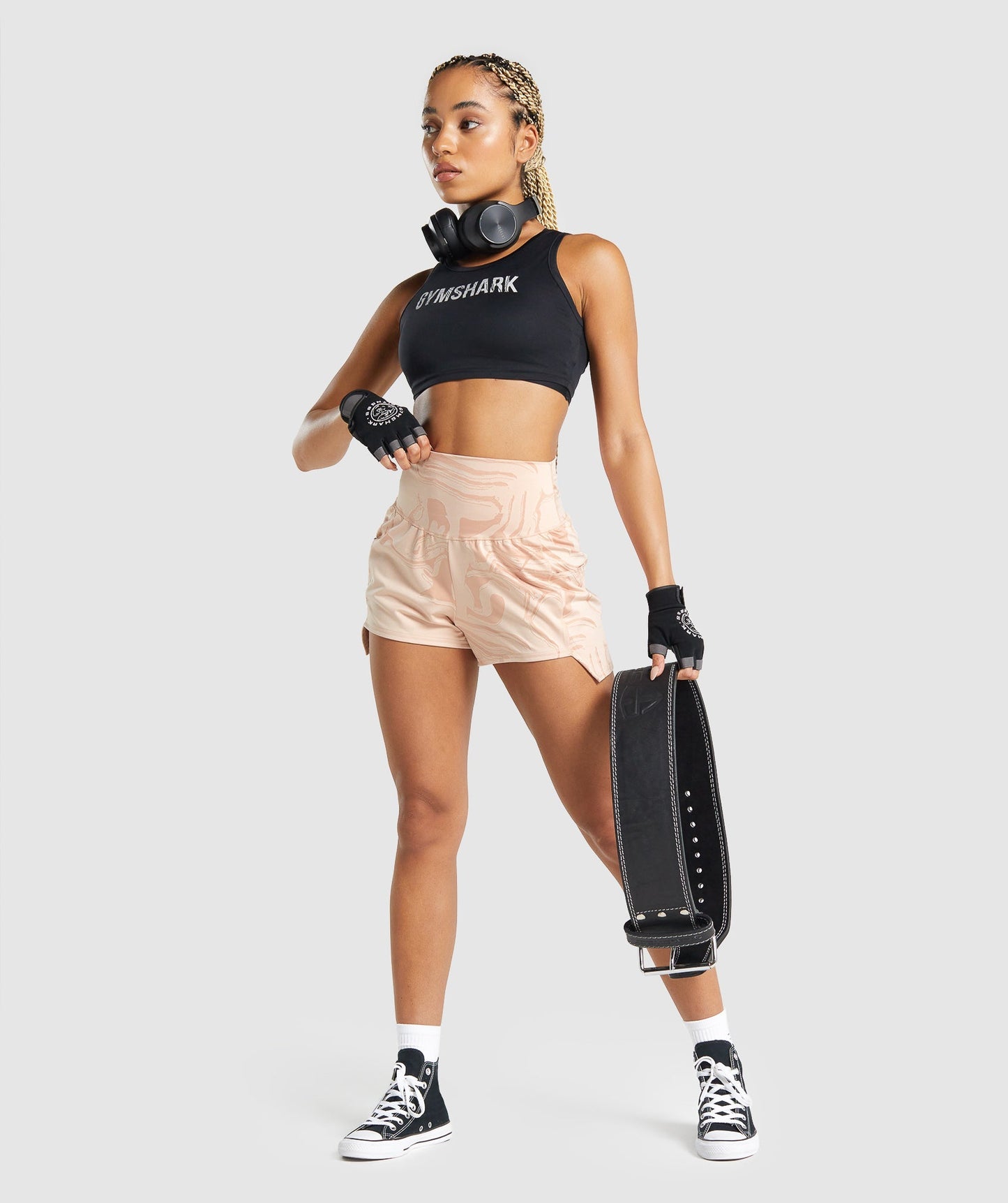 GS Power Jacquard Shorts - Light Pink Print