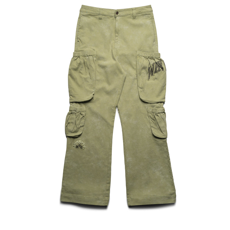 Honor The Gift Twill Cargo Wide Leg Pants - Green