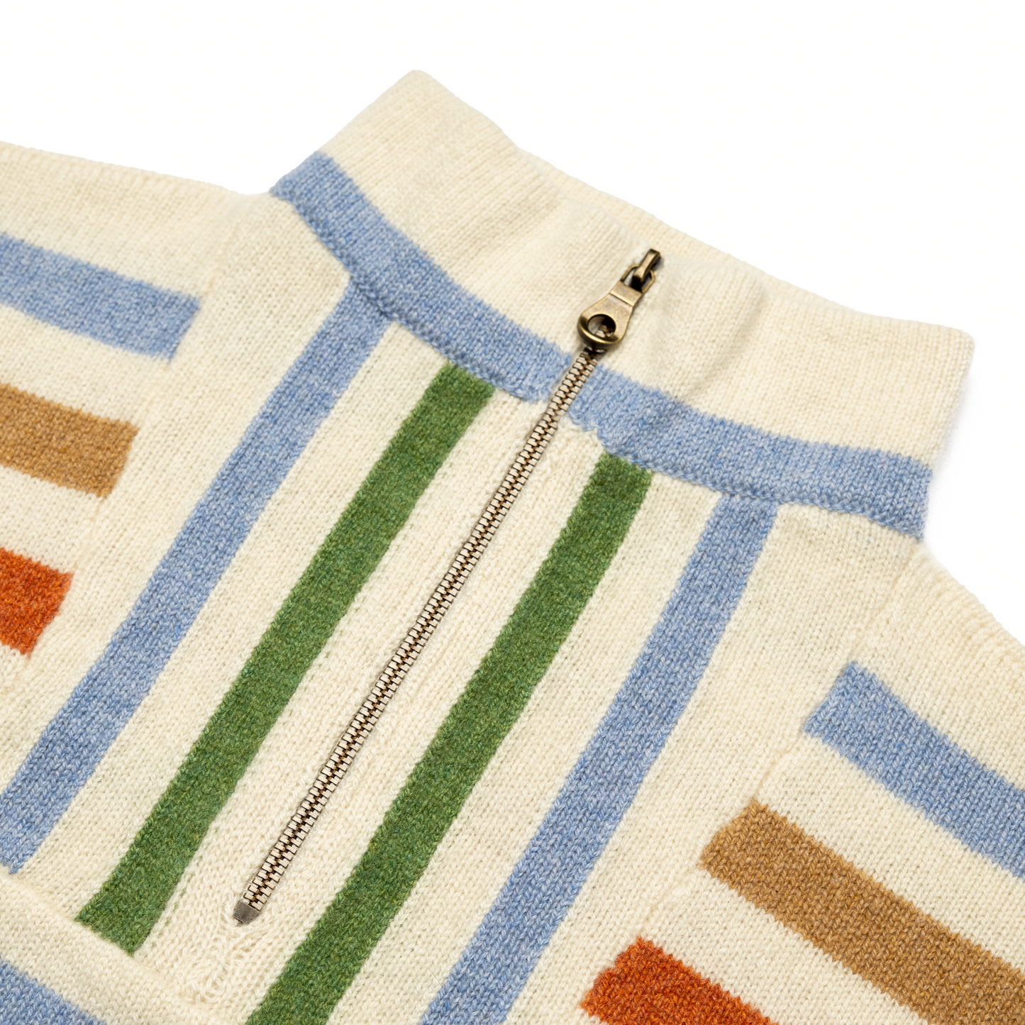 Harden Striped Sweater - Blue/Camel/Green/Orange