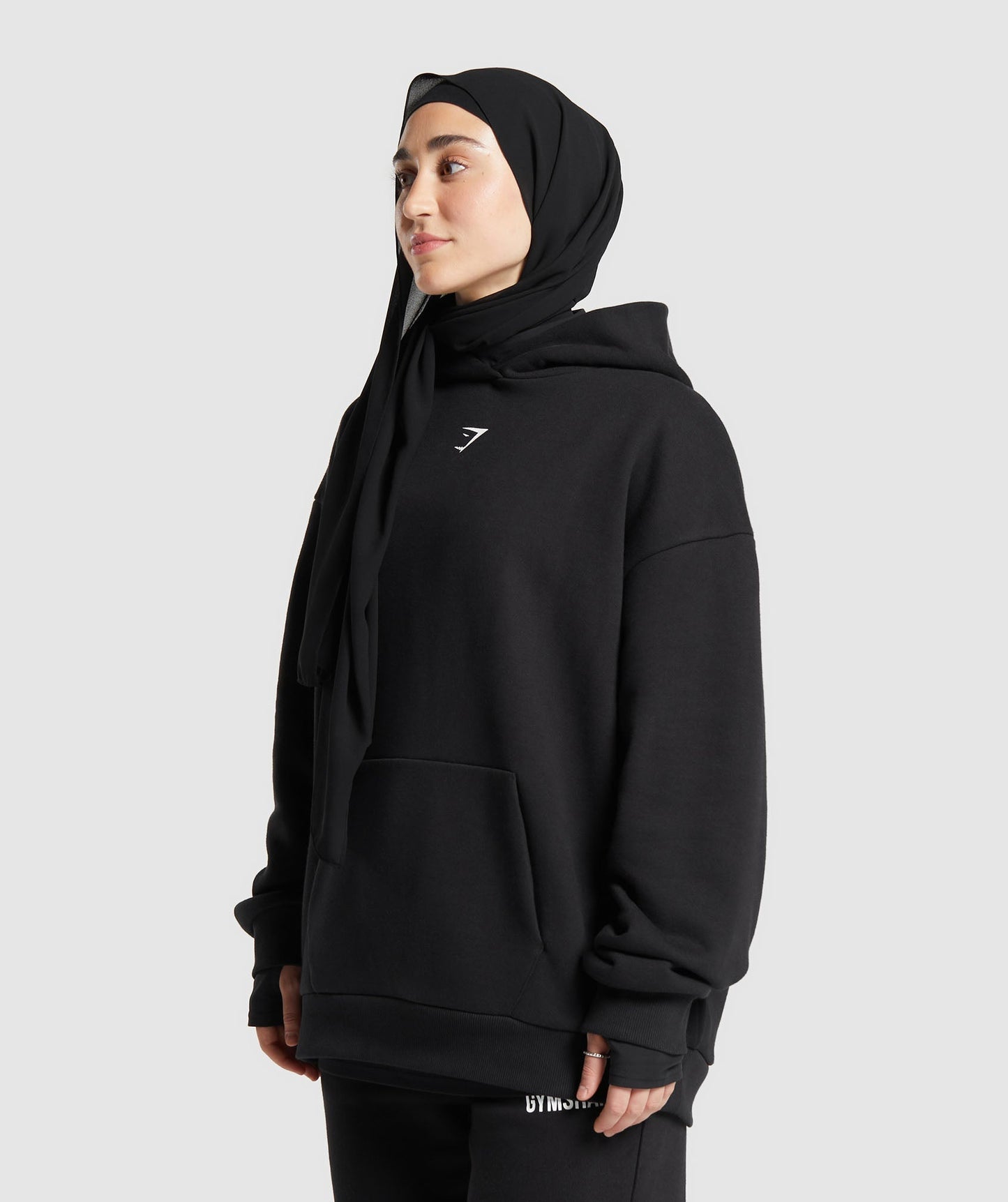 GS X Leana Deeb Oversized Graphic Hoodie - Black