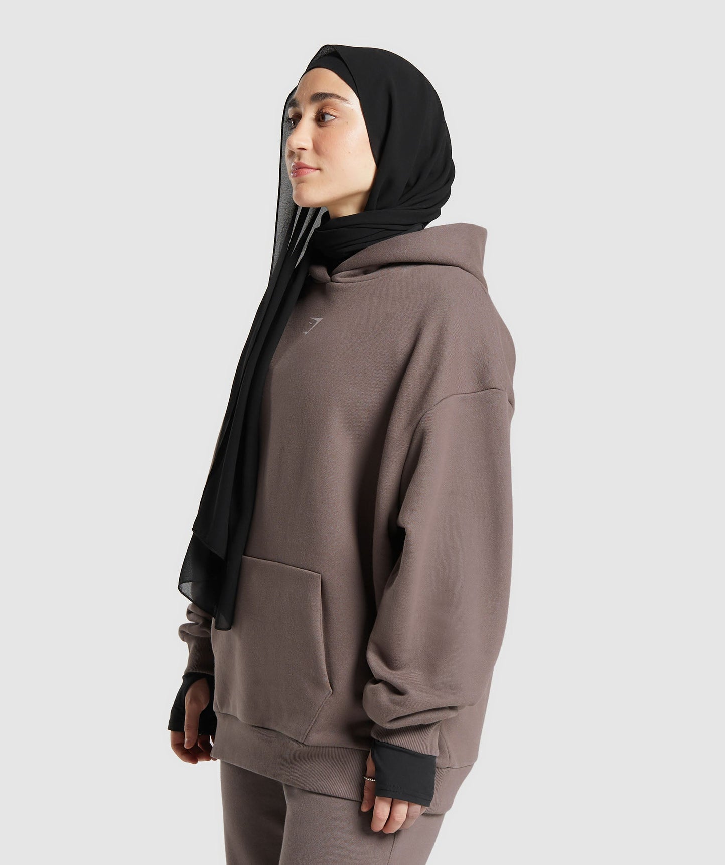 GS X Leana Deeb Oversized Graphic Hoodie - Dusty Brown
