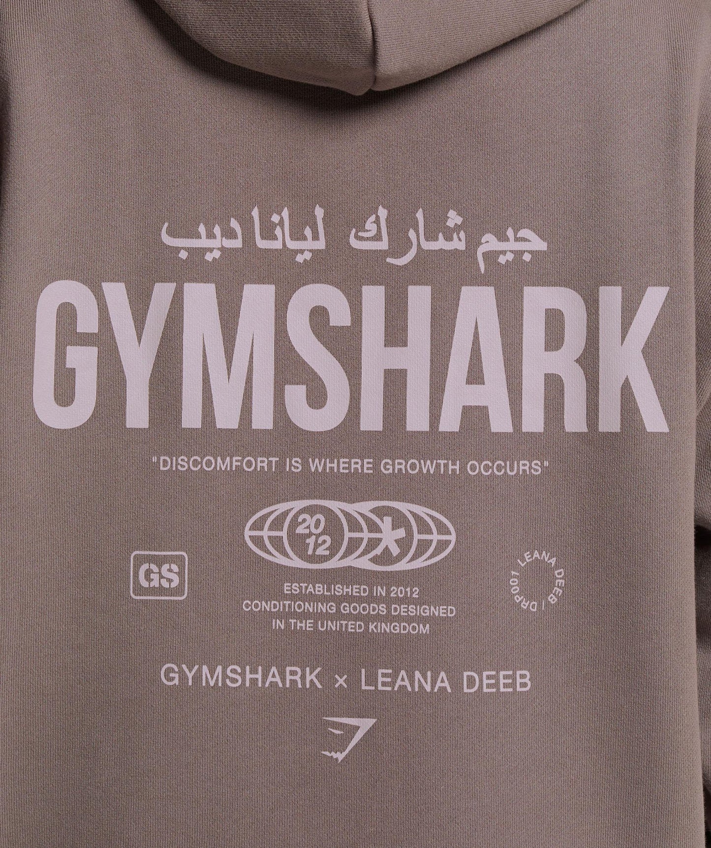 GS X Leana Deeb Oversized Graphic Hoodie - Dusty Brown