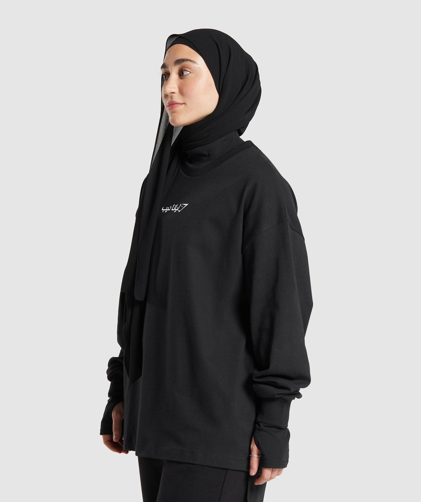 GS X Leana Deeb Oversized Long Sleeve Top - Black