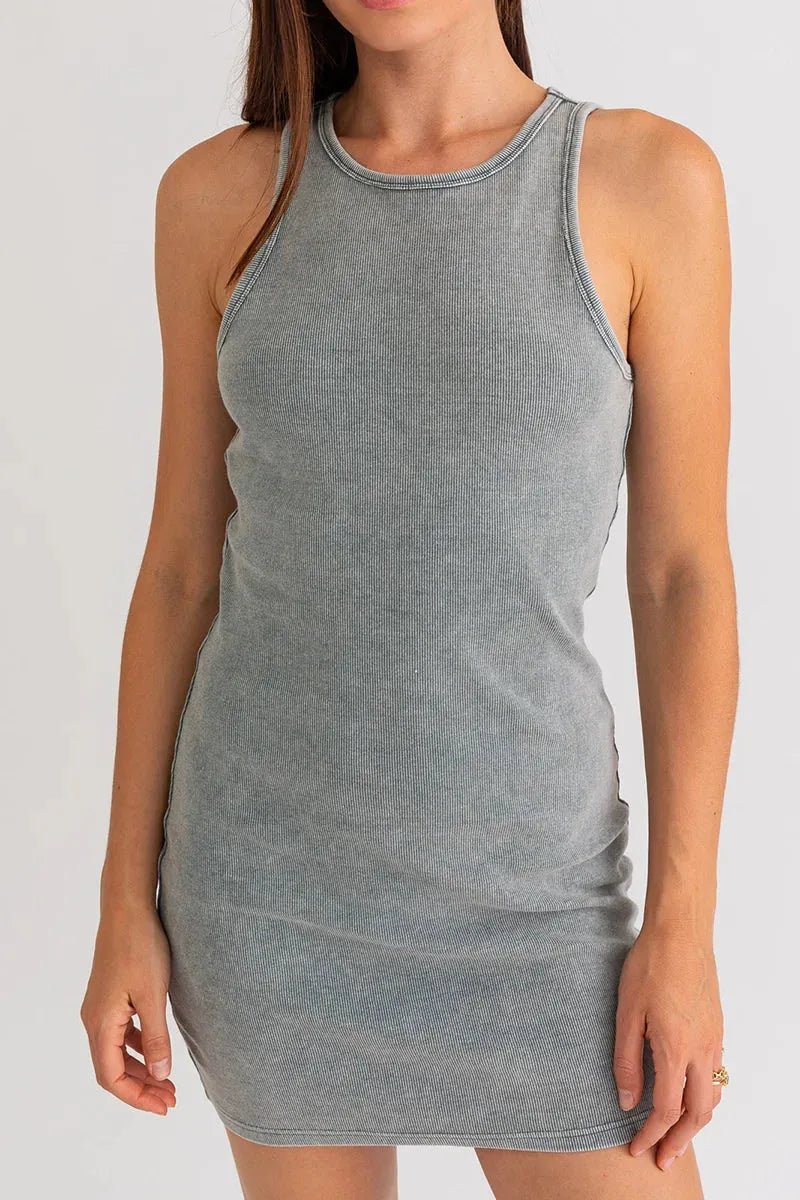 Binding Tank Washed Rib Mini Dress