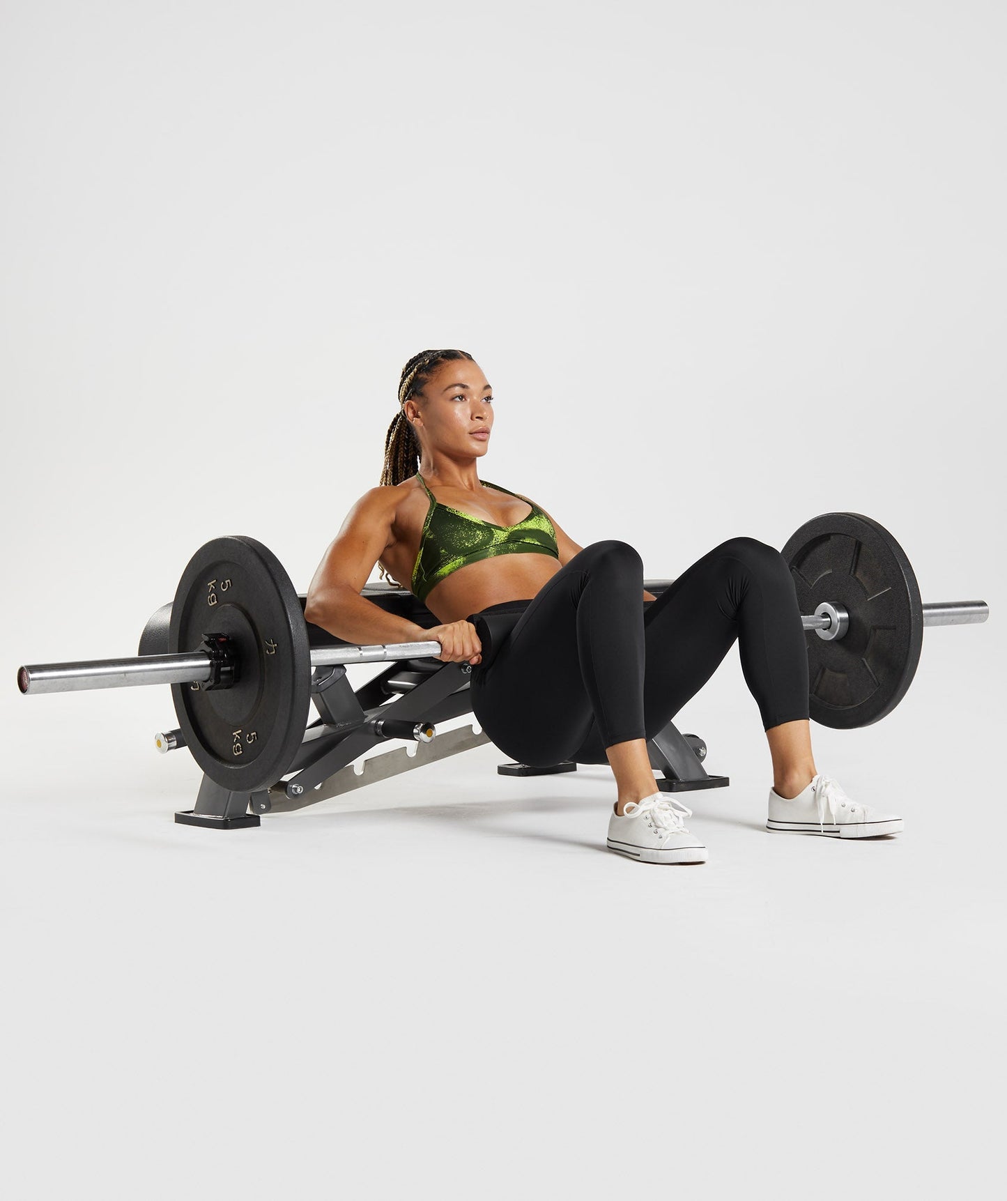 GS Power Minimal Sports Bra - Moss Olive Print