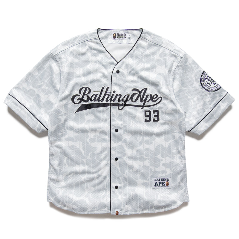 A Bathing Ape Camo Stripe Baseball Jersey - Gray