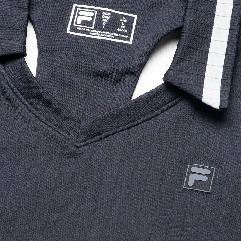 Women's FILA Challenger Seamless Polo Tank - Black/Gardenia