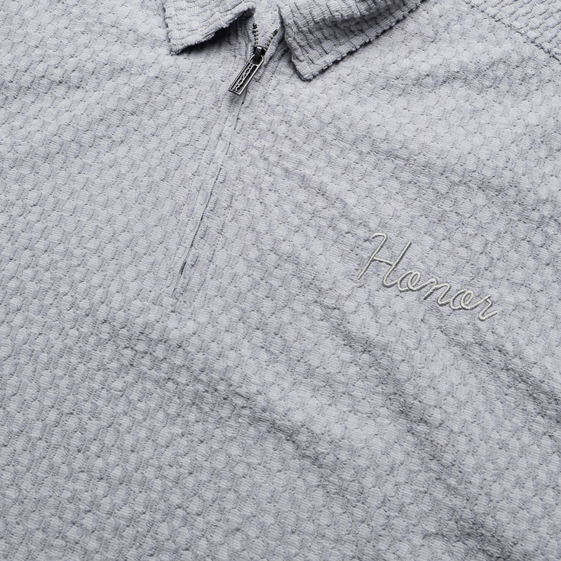 Honor The Gift Textured Knit Qtr Zip - Grey