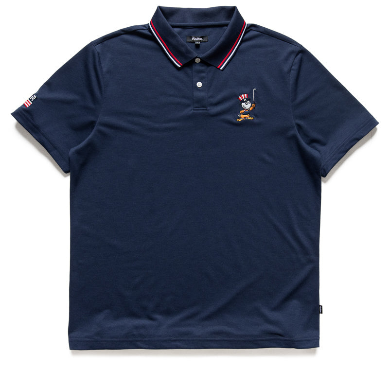 Malbon Golf  Eagle Buckets Performance Pique Polo - Navy