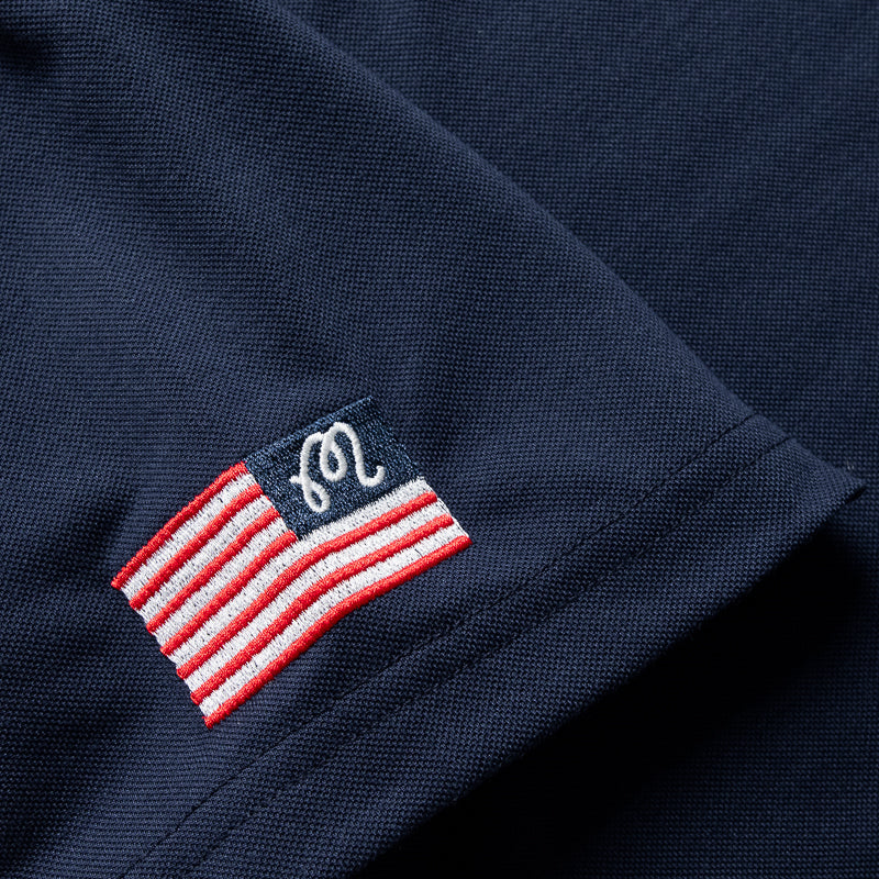 Malbon Golf  Eagle Buckets Performance Pique Polo - Navy