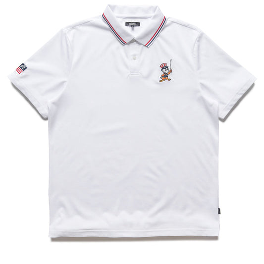 Malbon Golf Eagle Buckets Performance Pique Polo - White