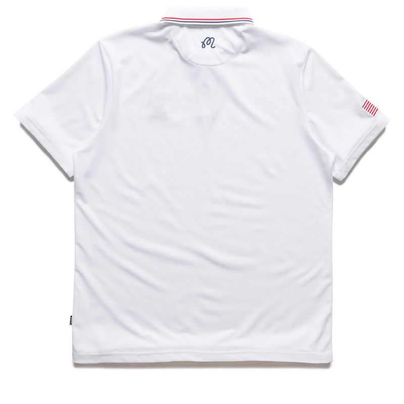 Malbon Golf Eagle Buckets Performance Pique Polo - White