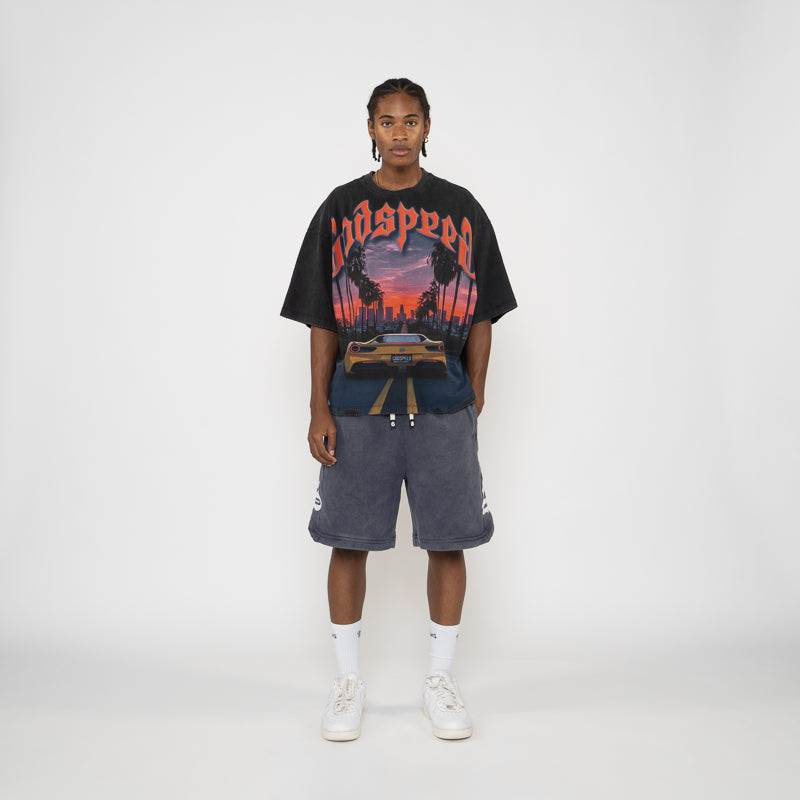 Godspeed New York Sunset Blvd Tee - Black Wash