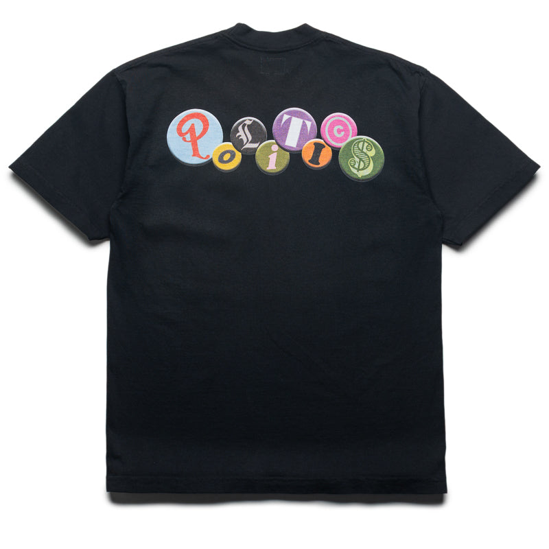 Politics Buttons Tee - Black