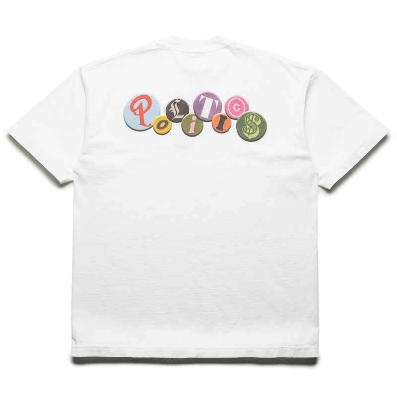 Politics Buttons Tee - White