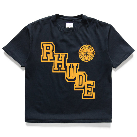 Rhude Collegiate Crest Tee - Vintage Black