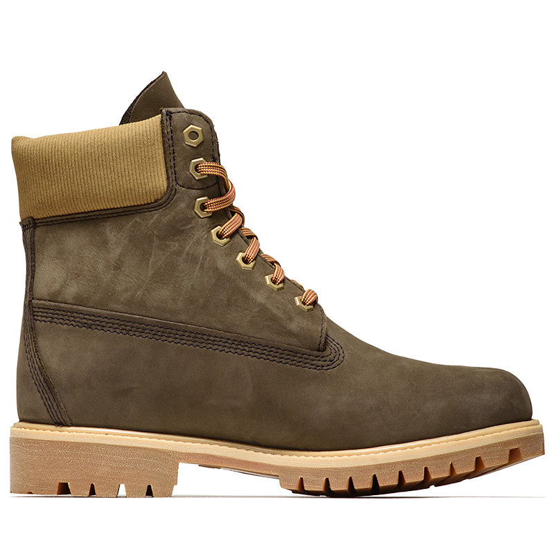 Timberland Premium 6" Lace Up Waterproof Boot - Dark Brown/Nubuck Olive