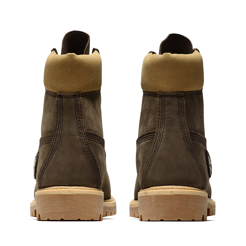 Timberland Premium 6" Lace Up Waterproof Boot - Dark Brown/Nubuck Olive
