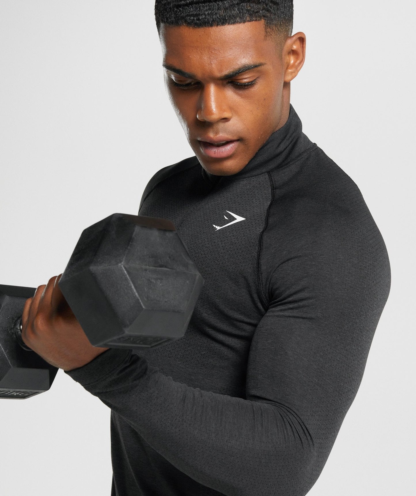 Gymshark Vital Light 1/4 Zip - Black Marl