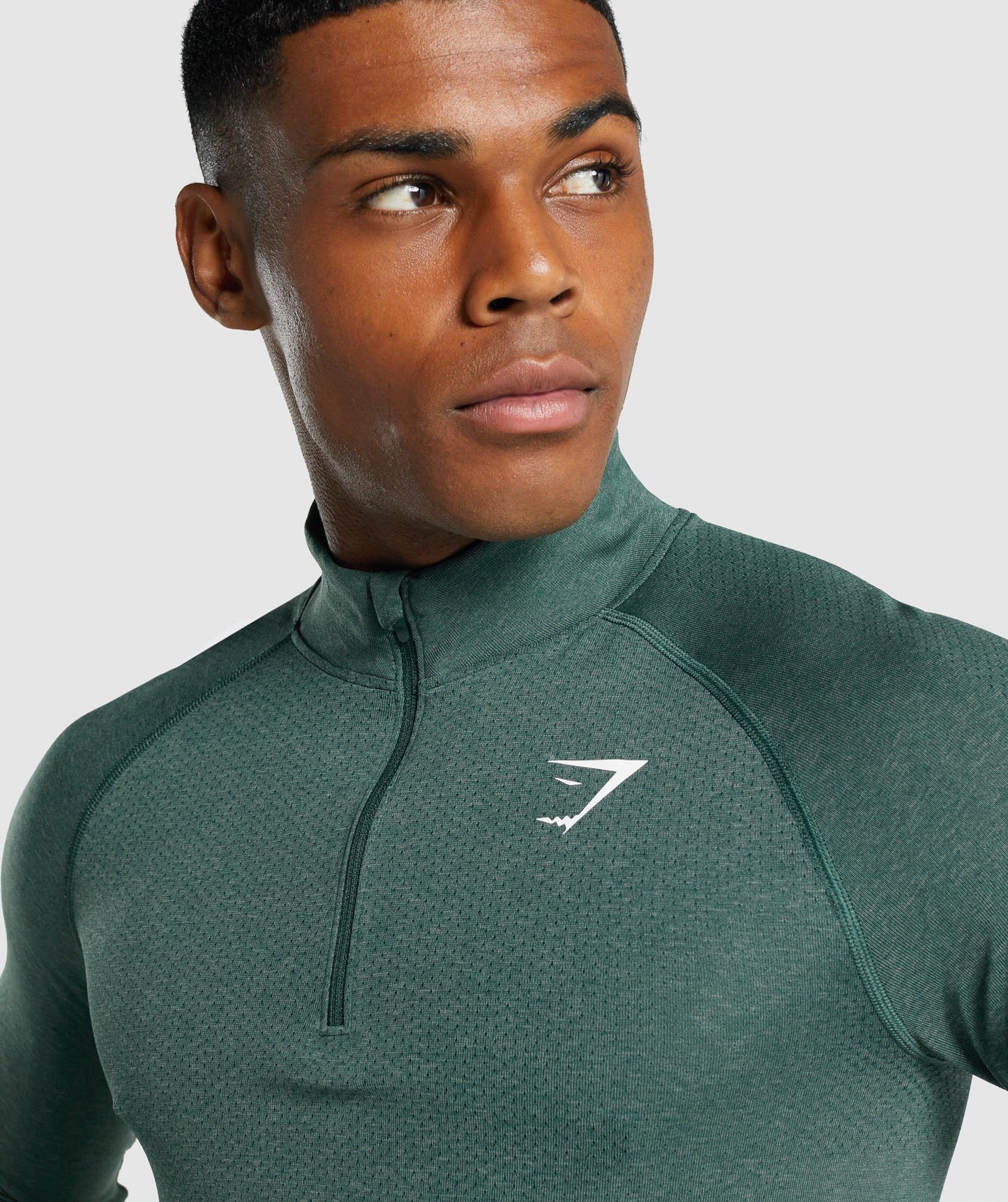 Gymshark Vital Light 1/4 Zip - Dark Green Marl