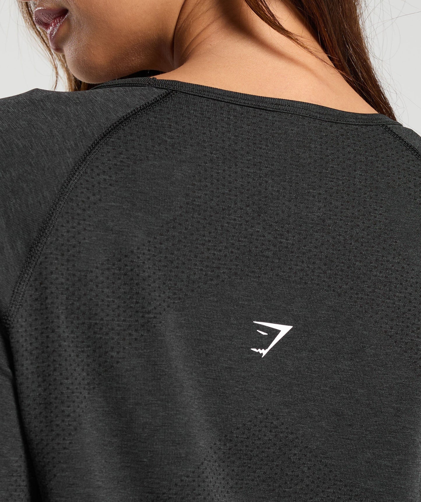 Gymshark Vital Seamless 2.0 Light Long Sleeve Top - Black Marl