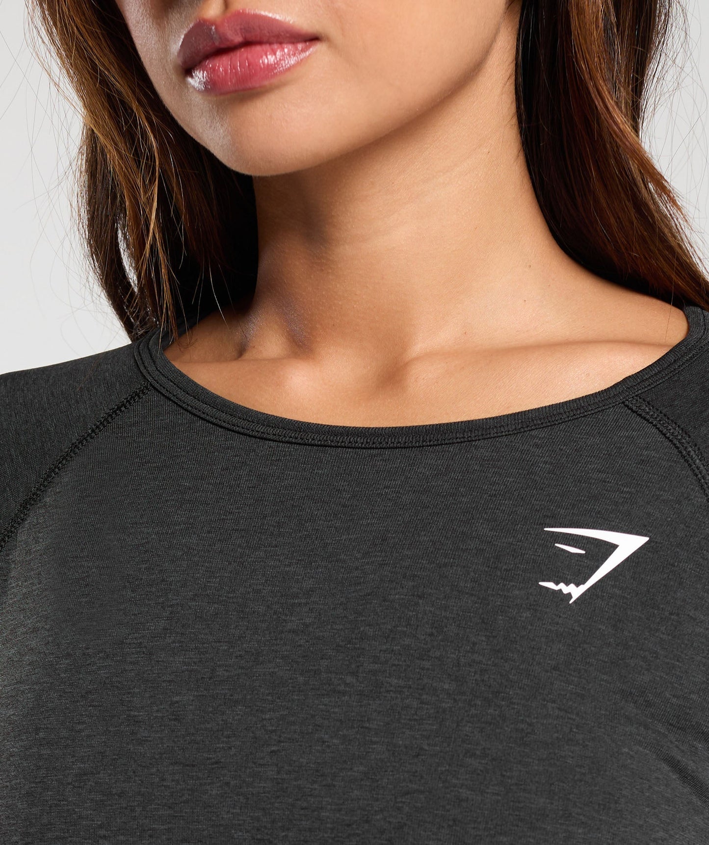 Gymshark Vital Seamless 2.0 Light Long Sleeve Top - Black Marl