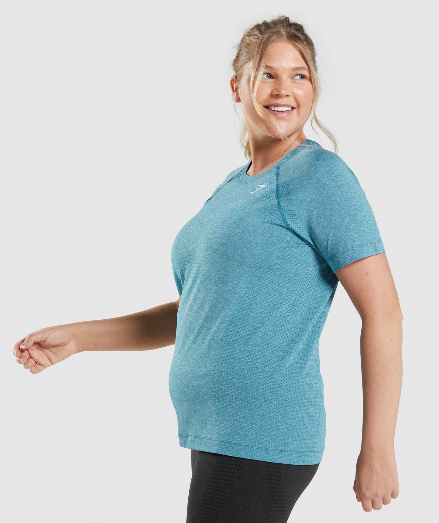Gymshark Vital Seamless 2.0 Light T-Shirt - Tahoe Teal Marl