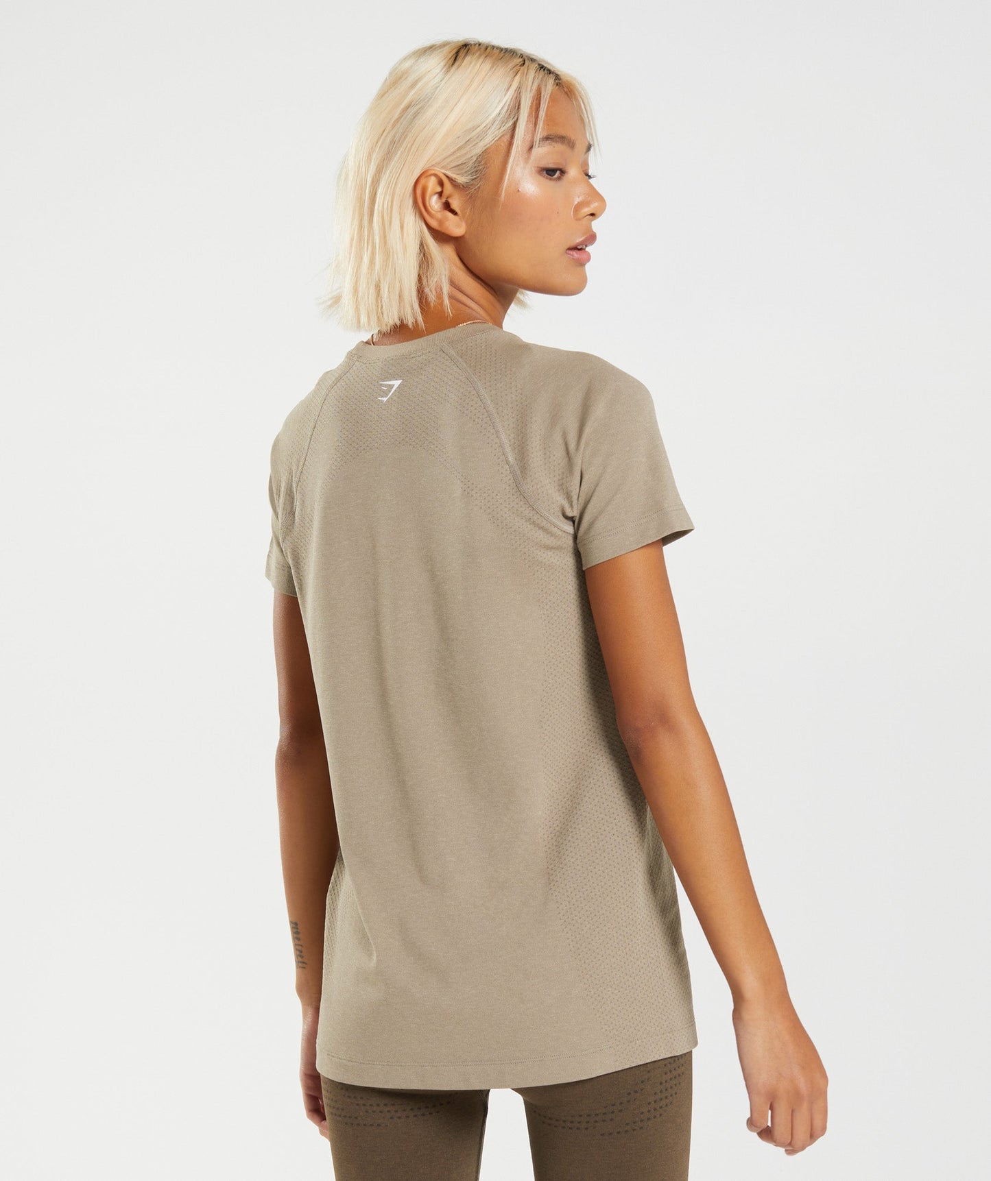 Gymshark Vital Seamless 2.0 Light T-Shirt - Vanilla Brown Marl