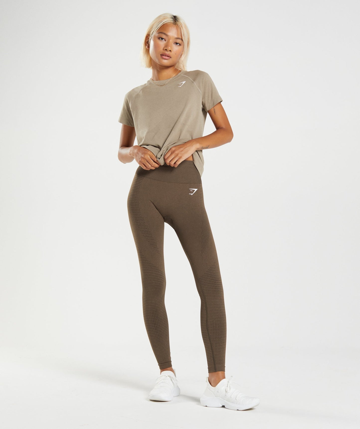 Gymshark Vital Seamless 2.0 Light T-Shirt - Vanilla Brown Marl