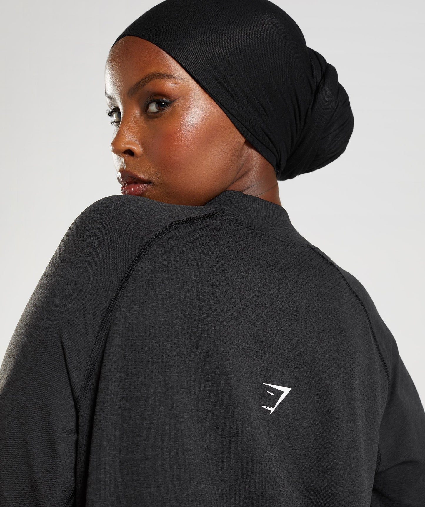 Gymshark Vital Seamless Long Line Top - Black Marl
