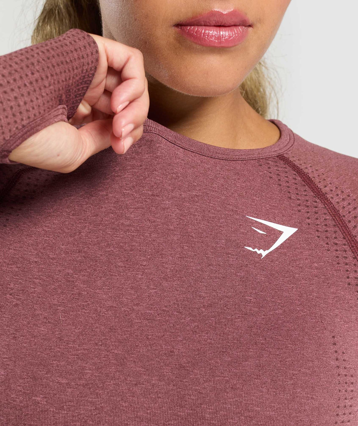 Gymshark Vital Seamless Crop Top - Burgundy Pink /Marl